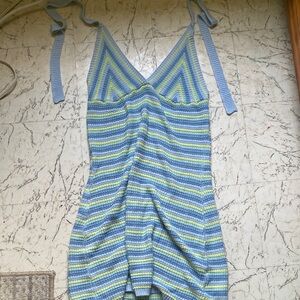 N.Y.L.A. Blue and Green Backless Dress